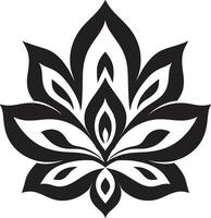 monocromatico fioritura icona elegante emblema marchio elegante singolo fiore iconico emblema dettaglio vettore