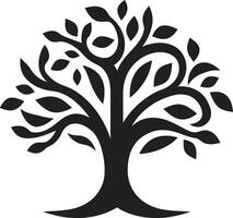 foresta armonia albero icona simbolo baldacchino essenza albero emblema design vettore