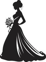 senza tempo bridal eleganza monocromatico sposa classico sposa design nero vettore emblema