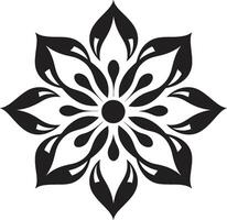 grazioso petalo impressione monocromatico icona delicato fiore dettaglio elegante vettore emblema