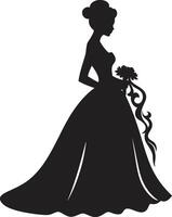 elegante bridal bellezza nero vettore emblema bridal splendore nero vettore logo