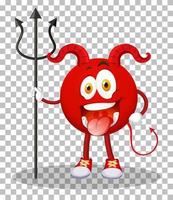un personaggio dei cartoni animati del diavolo rosso con l'espressione facciale sullo sfondo della griglia vettore