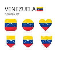 Venezuela 3d bandiera icone di 6 forme tutti isolato su bianca sfondo. vettore