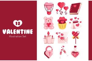 set di illustrazioni di San Valentino vettore