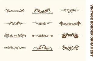 Vintage ▾ confine ornamento illustrazione impostato vettore