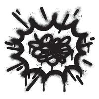 spray dipinto graffiti stressato pensieri bolla spruzzato isolato con un' bianca sfondo. graffiti discorso bolla simbolo con al di sopra di spray nel nero al di sopra di bianca. vettore illustrazione.