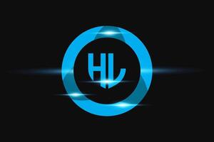 hl blu logo design. vettore logo design per attività commerciale.