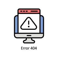 errore 404 vettore pieno schema icona stile illustrazione. eps 10 file