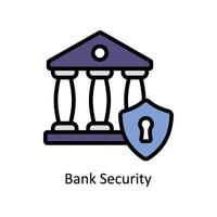 banca sicurezza vettore pieno schema icona stile illustrazione. eps 10 file