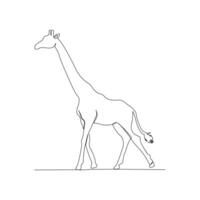continuo uno linea giraffa singolo linea arte design e mondo natura giorno concetto mano disegnato minimalista stile vettore illustrazione