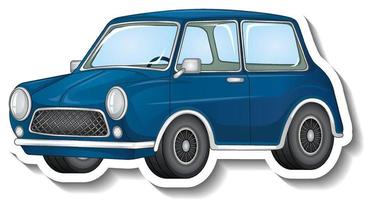 adesivo cartone animato auto d'epoca su sfondo bianco vettore