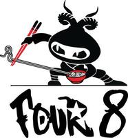 disegno del logo ninja vettore