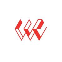 logo lettera wr iniziale vettore