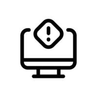 computer avvertimento icona nel di moda schema stile isolato su bianca sfondo. computer avvertimento silhouette simbolo per il tuo sito web disegno, logo, app, ui. vettore illustrazione, eps10.