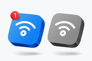 Wi-Fi icone clipart isolato su bianca sfondo. vettore 3d illustrazione