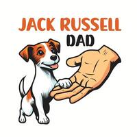 Jack russell terrier papà tipografia maglietta design illustrazione professionista vettore