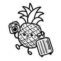 ai generato ananas all'aperto clipart illustrazione, ai generativo gratuito vettore
