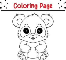 carino orso colorazione pagina per bambini vettore