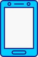 smartphone blu pieno icona vettore