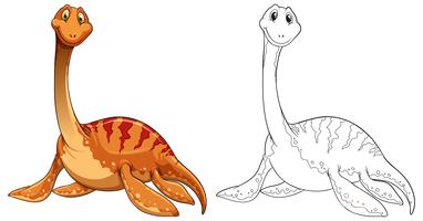 Doodle animale per dinosauro vettore