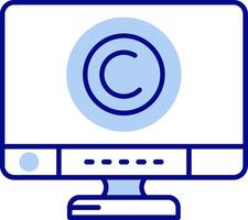 diritto d'autore linea pieno icona vettore