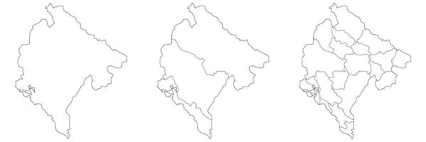 montenegro carta geografica. carta geografica di montenegro nel bianca impostato vettore