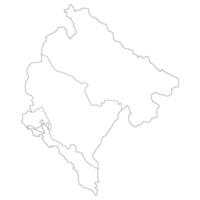 montenegro carta geografica. carta geografica di montenegro nel tre principale regioni nel bianca colore vettore