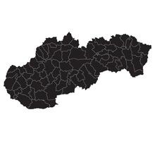 slovacchia carta geografica. carta geografica di slovacchia nel amministrativo province nel nero colore vettore
