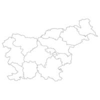 slovenia carta geografica. carta geografica di slovenia nel amministrativo province nel bianca colore vettore