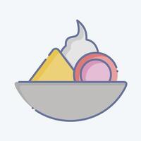 icona frutta insalata. relazionato per vegano simbolo. scarabocchio stile. semplice design modificabile. semplice illustrazione vettore