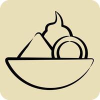 icona frutta insalata. relazionato per vegano simbolo. mano disegnato stile. semplice design modificabile. semplice illustrazione vettore
