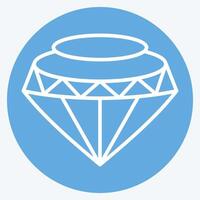 icona diamante. relazionato per fricchettone simbolo. blu occhi stile. semplice design modificabile. semplice illustrazione vettore