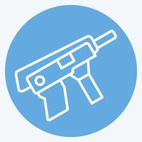 icona mitragliatore pistola. relazionato per Armi simbolo. blu occhi stile. semplice design modificabile. semplice illustrazione vettore