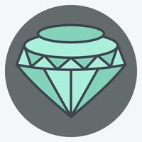 icona diamante. relazionato per fricchettone simbolo. colore compagno stile. semplice design modificabile. semplice illustrazione vettore