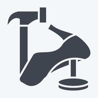 icona martello. relazionato per calzolaio simbolo. glifo stile. semplice design modificabile. semplice illustrazione vettore