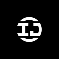 ij logo monogramma isolato sul modello di progettazione elemento cerchio vettore