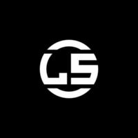 ls logo monogramma isolato sul modello di progettazione dell'elemento del cerchio vettore