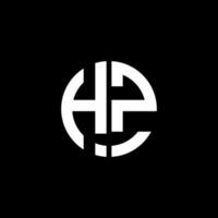 modello di progettazione di stile del nastro del cerchio del logo del monogramma hz vettore