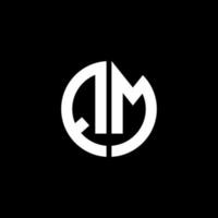 modello di progettazione di stile del nastro del cerchio del logo del monogramma qm vettore