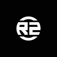 rz logo monogramma isolato sul modello di progettazione elemento cerchio vettore