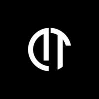 modello di progettazione di stile del nastro del cerchio del logo del monogramma dt vettore