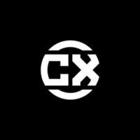 cx logo monogramma isolato sul modello di progettazione elemento cerchio vettore