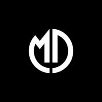 modello di progettazione di stile del nastro del cerchio del logo del monogramma md vettore