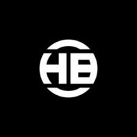 monogramma logo hb isolato sul modello di progettazione elemento cerchio vettore