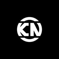 kn logo monogramma isolato sul modello di progettazione dell'elemento del cerchio vettore