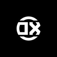 dx logo monogramma isolato sul modello di progettazione elemento cerchio vettore