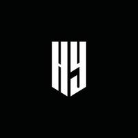 hy logo monogramma con stile emblema isolato su sfondo nero vettore