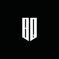 bq logo monogramma con stile emblema isolato su sfondo nero vettore