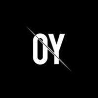 oy logo monogramma con modello di design in stile barra vettore
