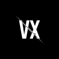 monogramma logo vx con modello di design in stile barra vettore